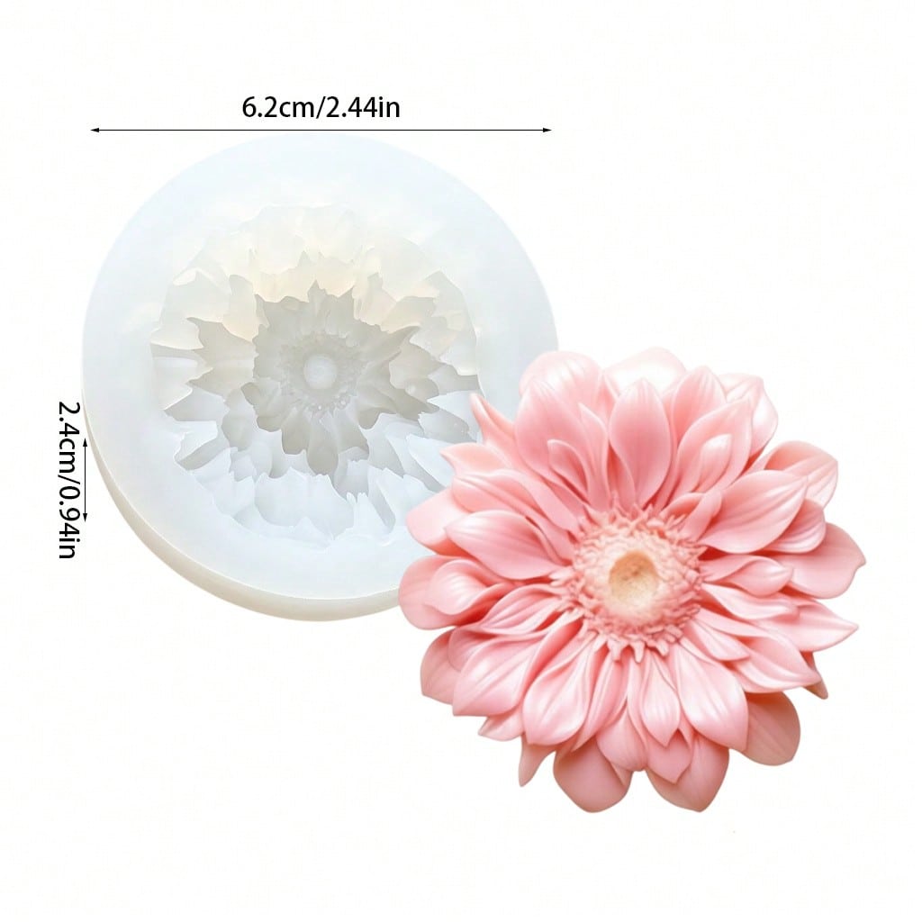 Candle Making Design - 3D Gerbera Silicone Candle Mold, Resin