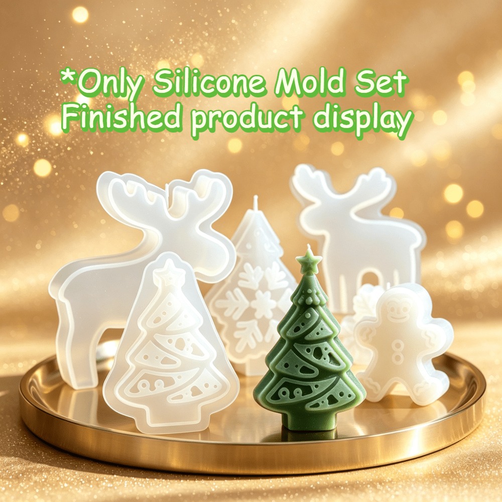 6pcs Silicone Candle Molds Chr - Candle Making Design 评论和价格