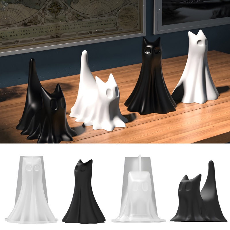 Ghost Cat Halloween Desktop Or - Candle Making Design 评论和价格