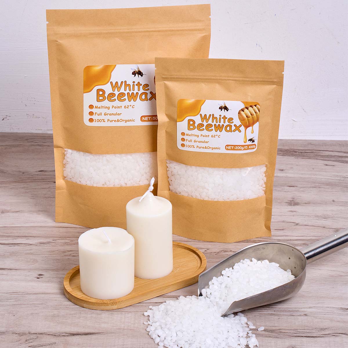 1000g White Beeswax DIY Candle - Soy Wax Pillar Blend 评论和价格