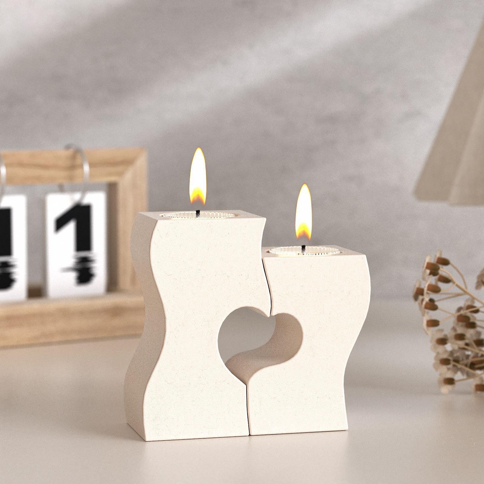 S Heart Candlestick Silicone M - Candle Making Design 评论和价格