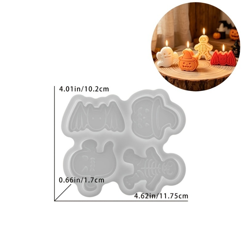 4-cavity silicone resin mold s - Candle Making Design 评论和价格